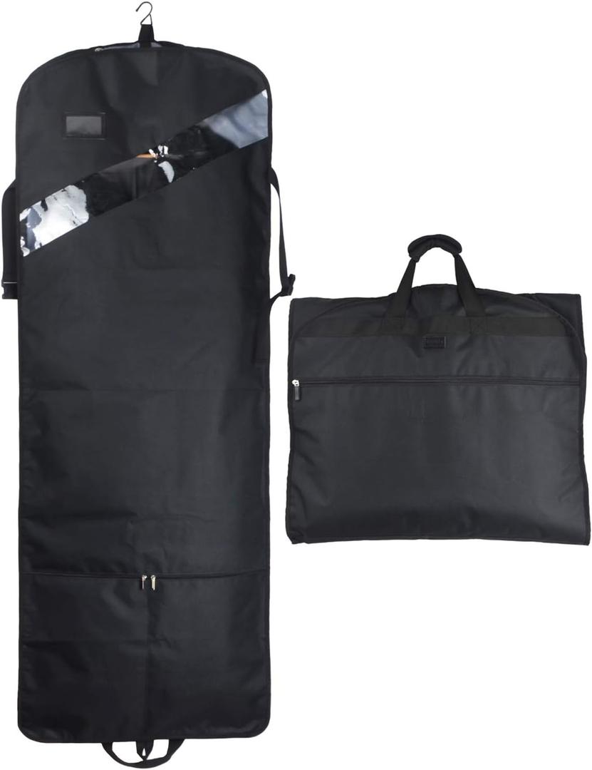 66'' Tri-fold Extra Long Dress Garment Bag, Premium & Breathable Tear-resistant Hanging Suit Cover for Travel and Storage