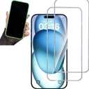 2PCS Glitter Screen Protector Suit for iPhone 17/iPhone 17 Pro/iPhone 16 Pro,Diamond Bling Shiny Shine on Night Sparkling Tempered Glass Suit for iPhone 17/iPhone 17 Pro/iPhone16 Pro 6.3 Inch