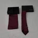 Mens Tie and Pocket Square,Lapel Pin,Cufflinks,Tie Clip Sets with Gift Box 5PCS (Burgundy)