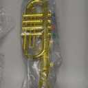 Lewtemi Gold Trumpet Musical Instruments Toy for Kid Toddler Fake Plastic Preschool Music Toy Gift NonProfessional Wind Instrument Early Educational Teaching Songs Gifts for Toddlers Children