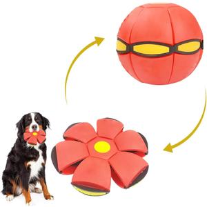 UFO Magic Ball,Portable Glowing Flying Toys Creative Fly Saucer Stomp Magic Balls,Decompression Flying Flat Throw Disc Balls Toy for Childrens Outdoor Sports Kids Gift (Red)