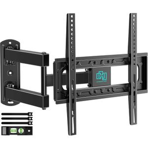 HCMOUNTING Outdoor Full Motion Weatherproof TV Wall Mount for 26-65 inch Flat/Curved TVs up to 88 lbs, Heavy Duty Swivel TV Mount with Single Stud Design,Smooth Extension,Max VESA 400x400mm,HC3402