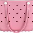 Rubber Beach Bag Waterproof Washable Tip-Proof Durable Tote Bag for Beach Pool Sports Modern Versatile Rubber Tote (X-Large, Pink)