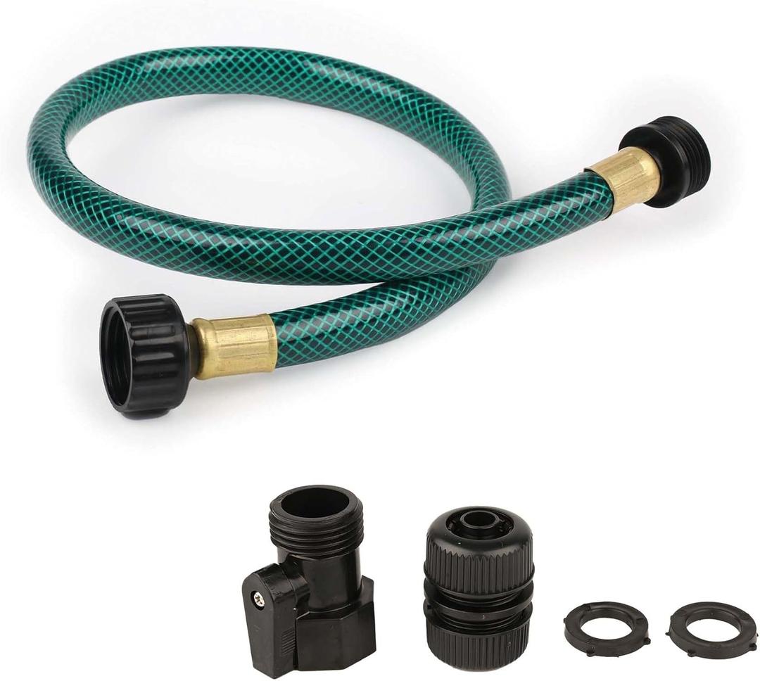 Garden Hose No Leaking for Watering: No Kink and Lightweight - 1/2" Water Hoses 2 FT with Fittings for Outdoor and Yard (Green)