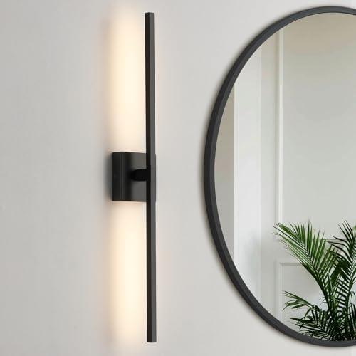 CCYCOL Black Bathroom Vanity Light Fixture 30 inch Dimmable Led Bar Vanity Lights for Bathroom Lighting Fixtures Over Mirror Modern Wall Sconce with 3500K Warm White