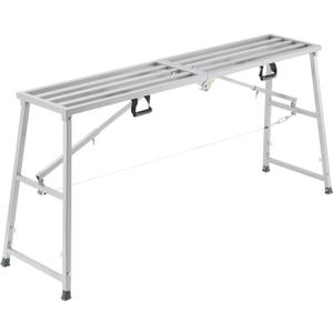 VEVOR Work Platform, 71"x 15" Portable Scaffolding Platform, Folding Steel Step Ladder Adjustable Height 35.4"-59.1", 800 lbs Load Capacity, Non-Slip Drywall Painting Stool for Cleaning &Washing