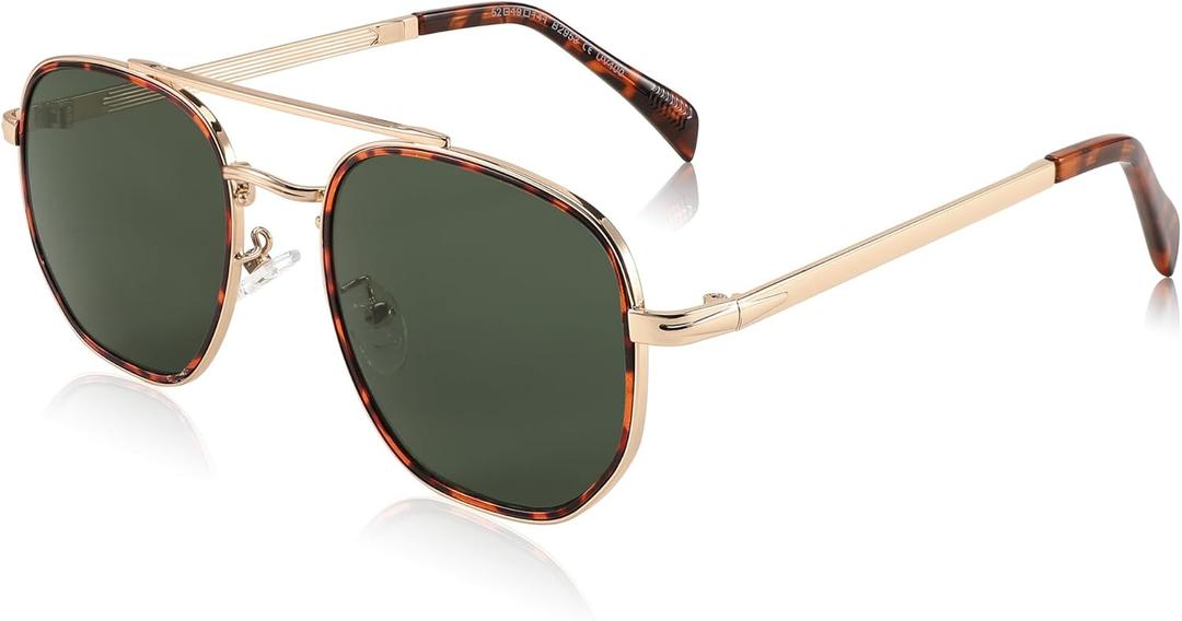 FEISEDY Sunglasses Aviator Men Women 70s Sun Glasses Square Frame UV400 Protection B2953