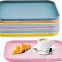 Plastic Art Trays,8 Pack Stackable Activity Tray Crafts Organizer Tray Serving Tray Jewelry Tray for DIY Projects, Painting, Beads, Organizing Supply,8 Color (12.2 x 8.9 Inches)