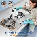 Steam Cleaner, Pressurized Handheld 13pcs Multi-Purpose Natural Deep Cleaning Steamer, Portable Steamer for Cleaning Home, Grout, Kitchen, Car, Window, Upholstery, Bathroom and Clothes, White