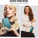 Defencase for Google Pixel 10/Pro Case, RFID Blocking Wallet Case for Pixel 10 & 10 Pro Soft PU Leather Magnetic Snap Flip Zipper Strap Card Holder Phone Cases for Women Men, Blue Green
