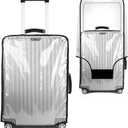 28 Inch Clear Suitcase Cover for Luggage TSA Approved Heavy Duty Waterproof PVC Protector Prevents Scratches Damage for Wheeled Travel Luggage
