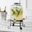 Style Setter Beverage Dispenser Cold Drink Dispenser w/ 3-Gallon Capacity Glass Jug, Metal Stand & Leak-Proof Acrylic Spigot Great for Parties, Weddings & More