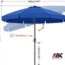 ABCCANOPY 10FT Scalloped Patio Umbrella Table Market Umbrella, Blue