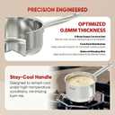 SUNHOUSE 1.5 Quart Stainless Steel Sauce Pan with Lid - PFOA-FREE, Stainless Steel Sauce Pan, Induction base, Stay-Cool Handle, Compatible with All Cooktops Gas, Geramic, Electric etc.