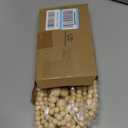 12 Feet Christmas Wooden Beads Garland Round Craft Farmhouse Vintage Wood Bead Garlands for Xmas Decoration Supplies(Natural Color)