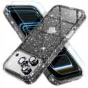 Choiche Magnetic for iPhone 17 Pro Max Case Women Phone Case, Compatible with Mag-Safe, Cute Bling Sparkly, Military Grade Drop Protection, with Diamond Camera Lens Covers, 6.9-inch, Glitter Black