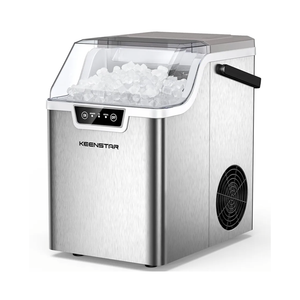 Nugget Countertop Ice Maker with Soft Chewable Ice 40Lbs, Pebble Sonic Ice Machine with Basket and Scoop, Ready in 5 Mins, 40Lbs/24H, Auto Self-Cleaning, for Home, Kitchen, Office, Party, Camping