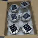 Cooo Gift for her him 6 Pack Solar Lanterns Outdoor Waterproof Upgraded Crystal Glass Solar Mason Jar Lights 30 LED 215% Larger SolarPanel, Anti-Rust Lid Hanging Outdoor Lanterns for Garden Porch