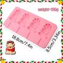 3 x 1 Pcs Christmas Party Cake Decoration Fondant Mold, Elk Candy Lollipop Silicone Mold for Chocolate Cookie Flower Paste Dough Gum Mousse Clay Resin Plaster Easy to Clean and Demold