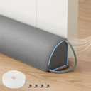 MAGZO Door Draft Stopper 36 Inches, Weighted Triangular Door Snake for Winter Noise Blocker with Hook Loops,Gray