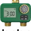 MOES 2 Zone Water Timer for Garden Hose, Heavy Duty Solid Brass Inlet & Outlets, Programmable Sprinkler Timer Battery Operated, Automatic Dual Faucet Valve with Sequential Watering (Non-WiFi)