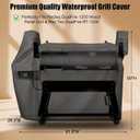 QuliMetal Grill Cover for Rectec DualFire 1200 Wood Pellet Smoker Grill - 600D Heavy-Duty Waterproof, UV and Fade Resistant Grills Cover for Rec Tec DualFire RT-1200 Grill Cover Accessories