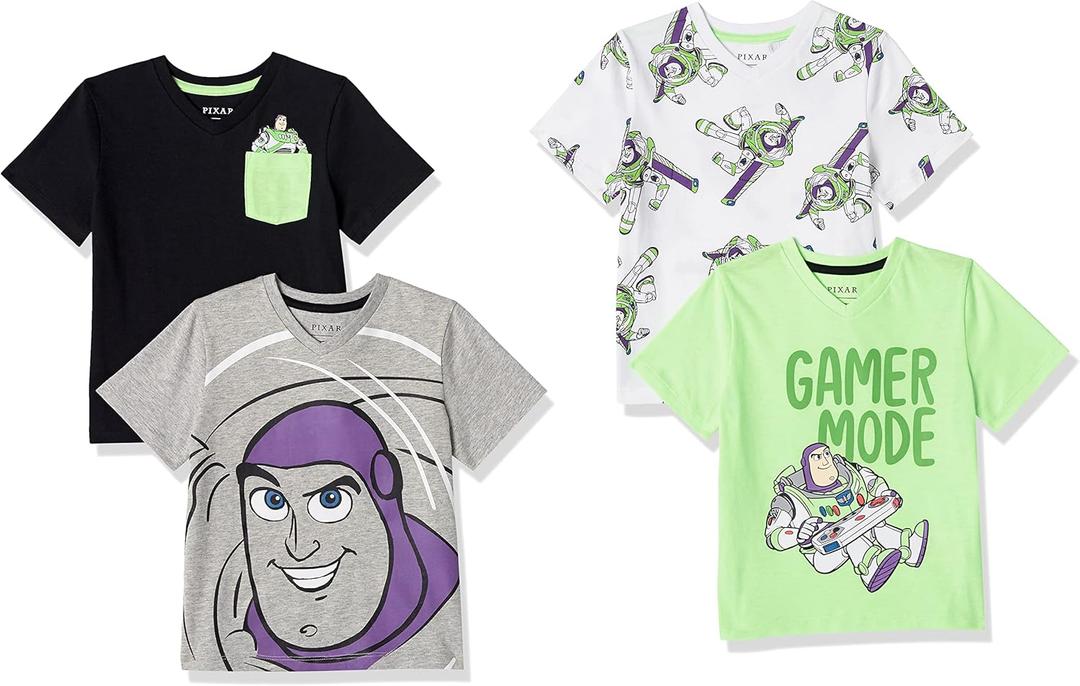 Amazon Essentials Boys Short-Sleeve V-Neck T-Shirts (Small)