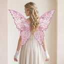 Fairy Wings for Women with Lace Gloves, Butterfly Cosplay Wings,Iridescent Costume Wings for Party Photography Adult Dress Up