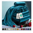 DECOLURE Satin Bed Sheets - 6 Piece Luxury Silky King Size Bedding Set - Softer Than Silk, Wrinkle-Free with 15” Deep Pocket Fitted Sheet, Perfect for Hair & Skin, Gifts for Women Sea Teal