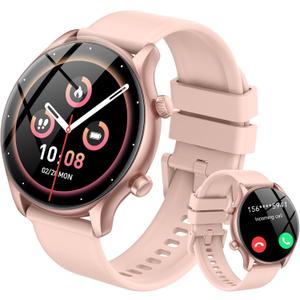 Vamout Smart Watch, 1.39" Smartwatch for Women (Answer/Make Call), Fitness Activity Tracker with Heart Rate & Sp02 Monitor, 100+ Sport Modes, IP68 Waterproof Fitness Watch for Android iOS (Rose Gold)