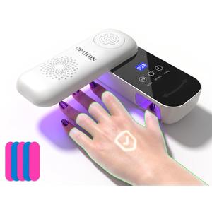 Cordless UV Nail Lamp for Nail Care, Rechargeable Finger Nail Repair Light with 240 Rotatable Panel, Portable Nail Dryer for Gel Polish Touch-Ups, Extensions, Manicure & Pedicure- White