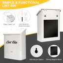 Uross Magnetic Lint Bin with Lint Brush, Metal Wall Mounted Dryer Lint Box Holder Keeper Organization with Lid, Stylish Laundry Room Decor -White