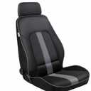 PILOT MICROBAN Bucket Gray Car Seat Cover Front Seats, 3D Air Mesh-100% Breathable Sporty Fabric High Back Airbag Compatible, Universal Fit Automotive SUV Truck Sedan Vans, Two Front 2 Piece Black Gray