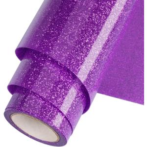 Purple Glitter HTV Heat Transfer Vinyl Roll 12inch x 10 ft for T-Shirt Crafts Glitter Iron on Vinyl Suitable for All Cutter Machines Easy to Cut & Weed for Heat Vinyl Design