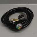 8FT Propane Hose Adapter 1lb to 20lb with Gauge, Propane Tank Adapter Hose 20 lb to 1 lb, Propane Tank Hose, Propane Grill Hose Fit for Mr Buddy Heater, Weber Q Grill, Coleman Camping Stove