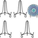 vivinin 4 Pack Plate Stands For Display,Plate Holder 6 '',Picture Frame Stand of Metal,Frame and Artworks,Small Easel for Book,Tabletop Art,Picture,Photo Platter,black (21ZSJ0001)