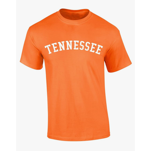 Tennessee TN Varsity Style White Text T-Shirt, S