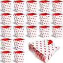 Marspark Valentine's Day Conversation Hearts Treat Candy Boxes Popcorn Boxes Heart Print Dessert Popcorn Cups Party Favors for Wedding Birthday Party(60 Pieces)
