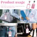 2 x Cute Badge Holder with Retractable Reel, Vertical Id Badge Case for Work, Office, Nurse, Teacher, Women, Student Gifts, Heavy Duty Card Protector with Carabiner Clip-Pink