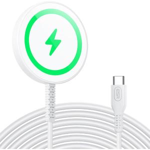 ESR for MagSafe Charger 15W Wireless Charger for iPhone 17/16/15/14/13/12 Apple Magnetic Charging Pad for AirPods 4/3/Pro/Pro 2 Galaxy S25 Series with Dual USB C Ports White (Silver)