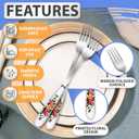 12Pcs Stainless Steel Forks Silverware Set - Reusable Silverware Dinner Forks for Restaurant Ceramic Long Handle Fork Cutlery Set - Dessert Forks and Spoons for Home Kitchen Silverware Forks Set