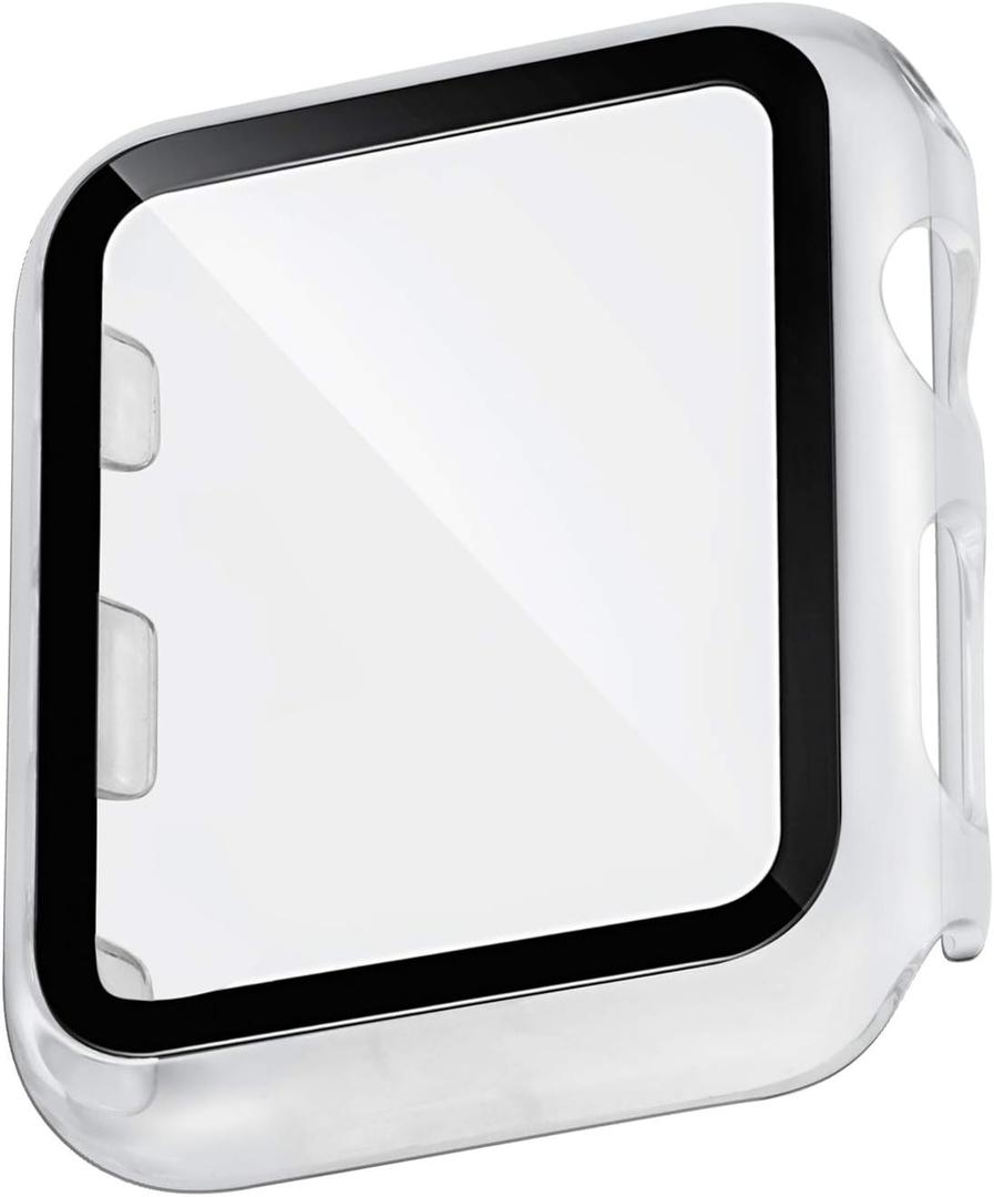 WITHit Protective Glass Cover with Integrated Bumper, Compatible with Apple Watch, 38mm, Clear  Seamless Fit, Easy Installation, Screen Protector and Bumper for Apple Watch