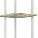 Furinno Turn-N-Tube 5 Tier Corner Display Rack Multipurpose Shelving Unit, 1-Pack, Sonoma Oak/White