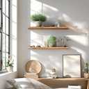 GXYAWPJ 24 Inch Floating Shelves for Wall Rustic Light Wood Wall Shelves for Bedroom Set of 4