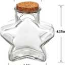 WHJY 2 Pack 11oz Star Shaped Glass Jar with Cork Lid for Home Decor and DIY Craft
