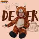 Spooktacular Creations Halloween Baby Animal Costume, Toddler Hooded Jumpsuit for Baby Halloween Dress Up Costume Party (Brown)