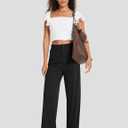 Women's Wide Leg Golf Dress Pants 27"/29"/31" Flowy Travel Work Slacks Trousers UPF 50+ Business Casual Outfits Palazzo Pants M