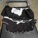 Sexy Stockings Mini Skirt Mesh Sheer Lace Halloween Costume Maid Outfit Lingerie with Thong Set 4 Piece, Size: XXL