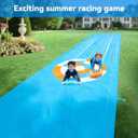 2 in 1 Slip Water Slide and Toss Game, 40FT Slip Lawn Water and Slide for Kids Adults, Summer Outdoor Toy with 2 Bodyboards&6 Water Bags, Backyard Water Toy for Kids Ages 4 6 8 10