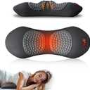 3 in 1 Upadate Rechargeable Electric Lumbar Support Pillow with Adjustable Height for Bed and Chair,Back Massager with Heat,Back Support Pillow for Lower Back Pain Relief,Waist Wedge Bolster (Black)
